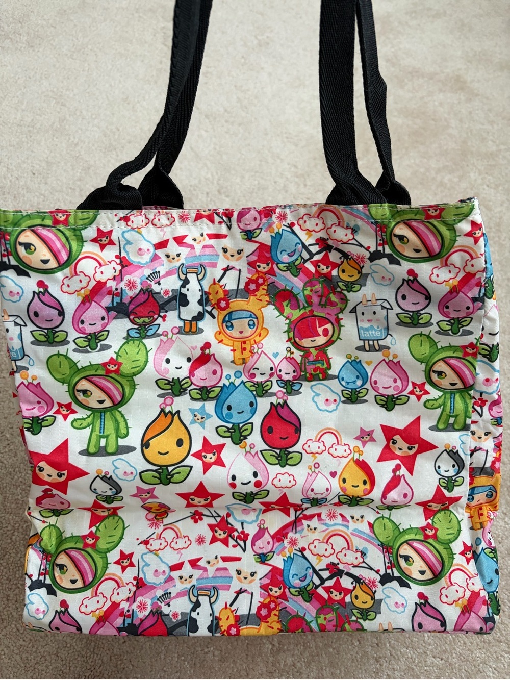 Colorful Character Print Tote Bag - Picture 5 of 7